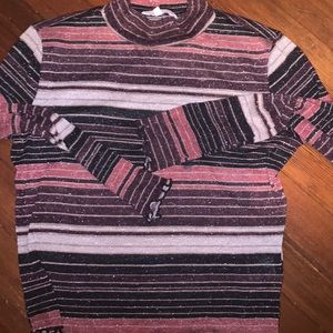 Sparkly turtleneck long sleeve shirt